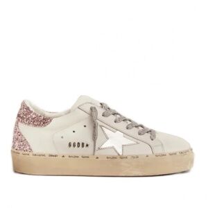 Golden Goose Women's White, silver and Pink Sneakers